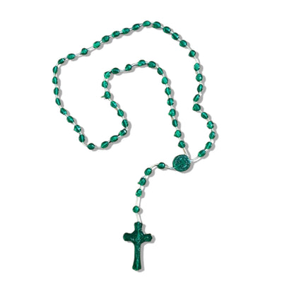 TERÇO ACRÍLICO G VERDE ESCURO BRILHOSO 6MM (12 UNIDADES)