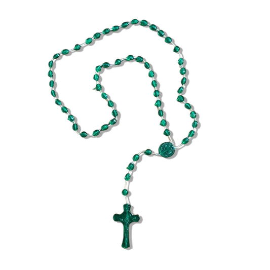 TERÇO ACRÍLICO G VERDE ESCURO BRILHOSO 6MM (12 UNIDADES)