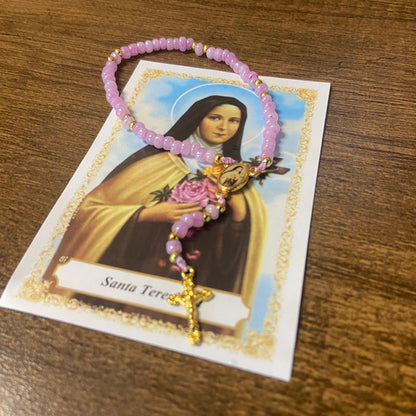 TERÇO MIÇANGA ROSA SANTA TERESINHA 4MM (1UNIDADE)