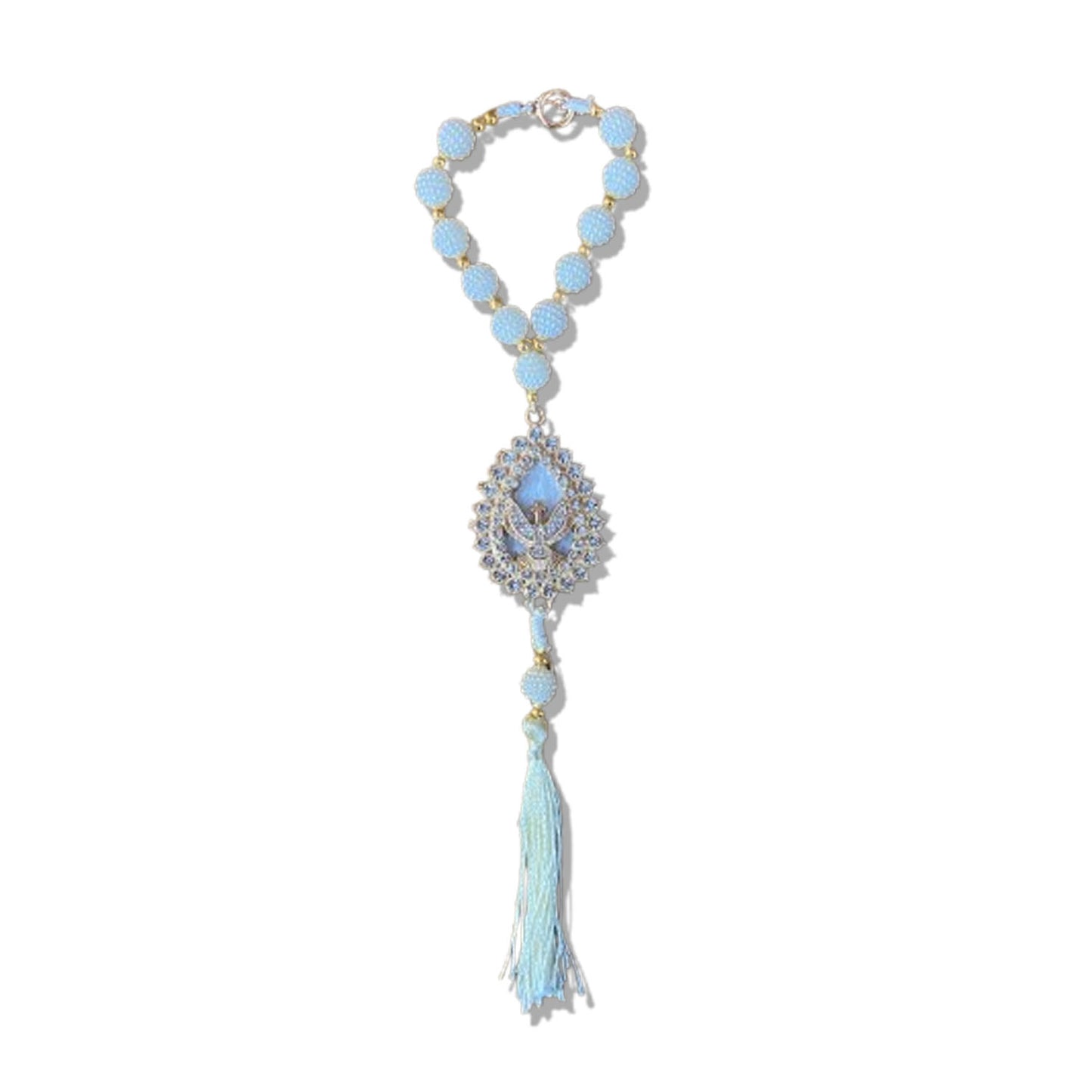 DEZENA PARA CARRO DIVINO ESPÍRITO SANTO AMORA BRANCA MOD1 10MM (3 UNIDADES)