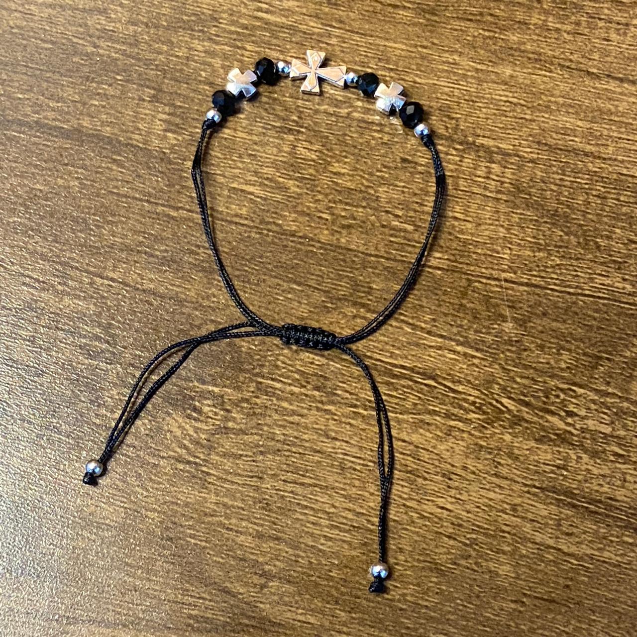 PULSEIRA REGULÁVEL CRISTAL PRETO COM CRUZ   ( 01 UNIDADE)
