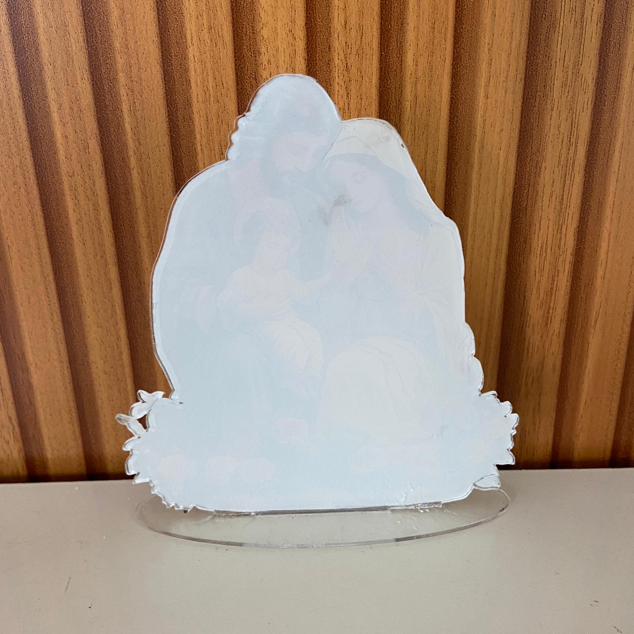 ADORNO DE MESA ACRÍLICO RESINADO SAGRADA FAMÍLIA MOD1 15,5CM (1 UNIDADE)
