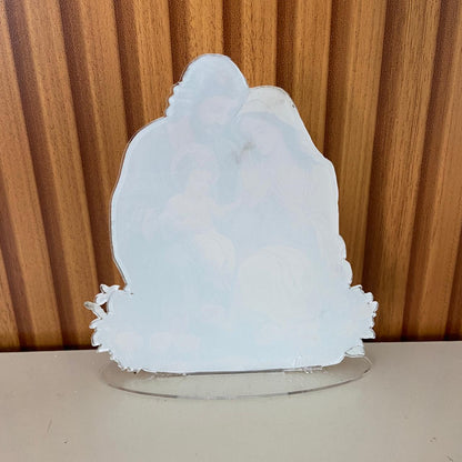 ADORNO DE MESA ACRÍLICO RESINADO SAGRADA FAMÍLIA MOD1 15,5CM (1 UNIDADE)