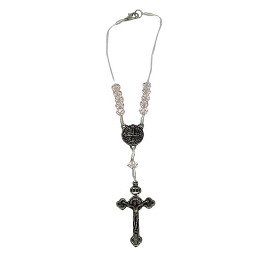 DEZENA PARA CARRO CRISTAL MEDALHA SÃO BENTO ROSE (3 UNIDADES)