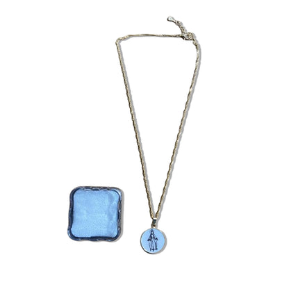 CORRENTE DOURADA MEDALHA ACRÍLICA NOSSA SENHORA DAS GRAÇAS  (3 UNIDADES)