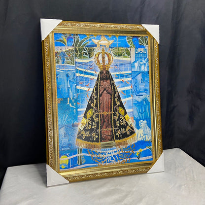 QUADRO COM MOLDURA RESINADO NOSSA SENHORA APARECIDA 45CMX35CM (1 UNIDADE)