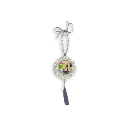 MEDALHÃO DE PORTA RESINADO COM STRASS SANTA TERESA D'AVILA (1 UNIDADE)