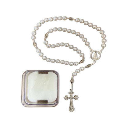 TERÇO DE NOIVA PÉROLA NOSSA SENHORA APARECIDA MOD1 12MM (1 UNIDADE)