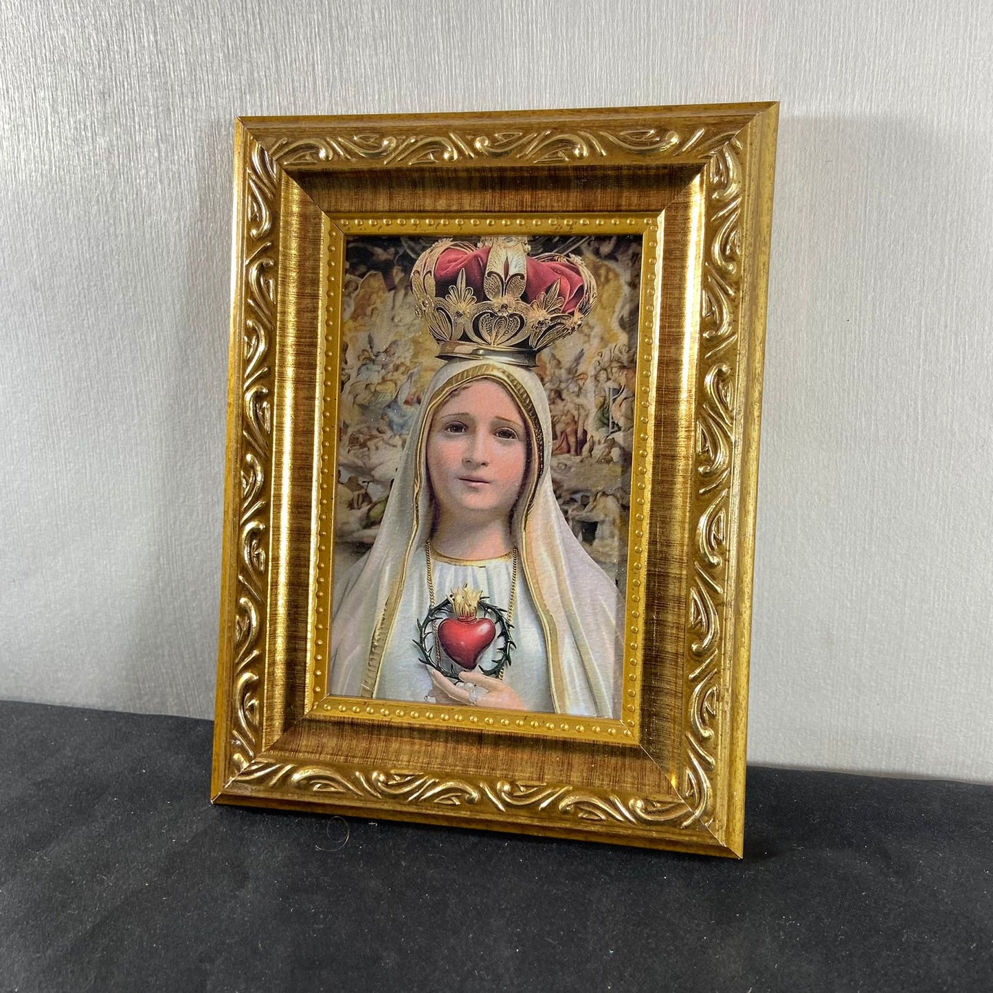 QUADRO COM MOLDURA RESINADO NOSSA SENHORA DE FÁTIMA 20,5X15,5 (1 UNIDADE)