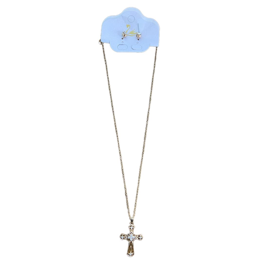 CORRENTE CRUCIFIXO COM BRINCO PONTA DE LUZ  MOD03 ( 1 UNIDADE)