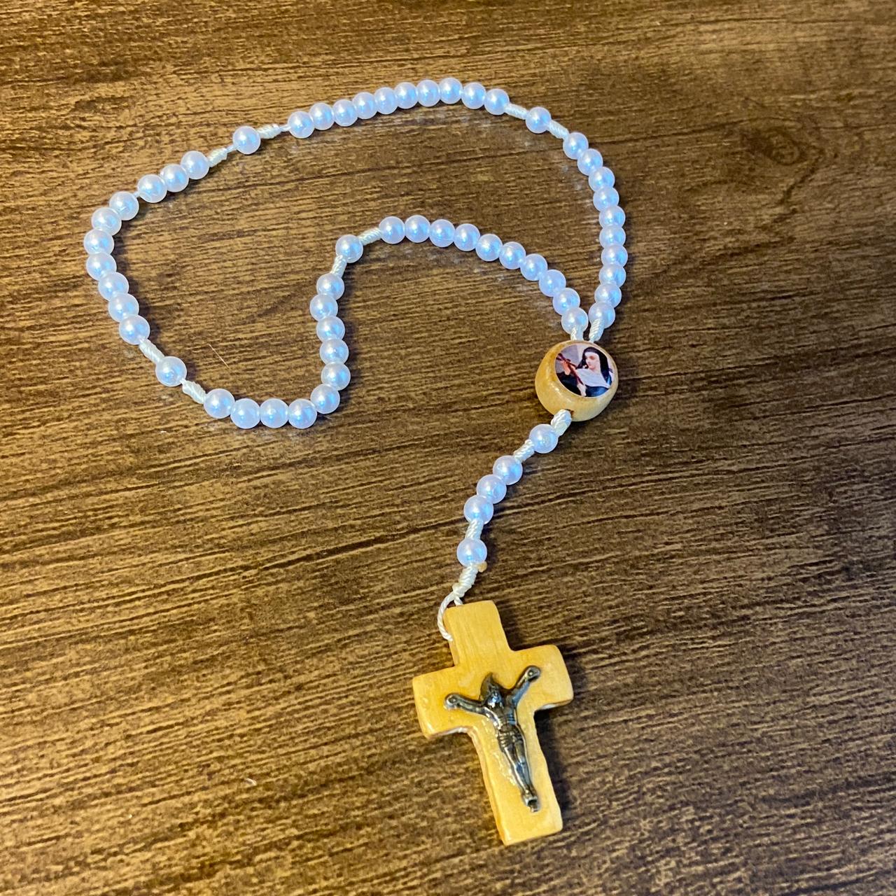 TERÇO PÉROLA MIRIM SANTA RITA 06MM (12 UNIDADES)
