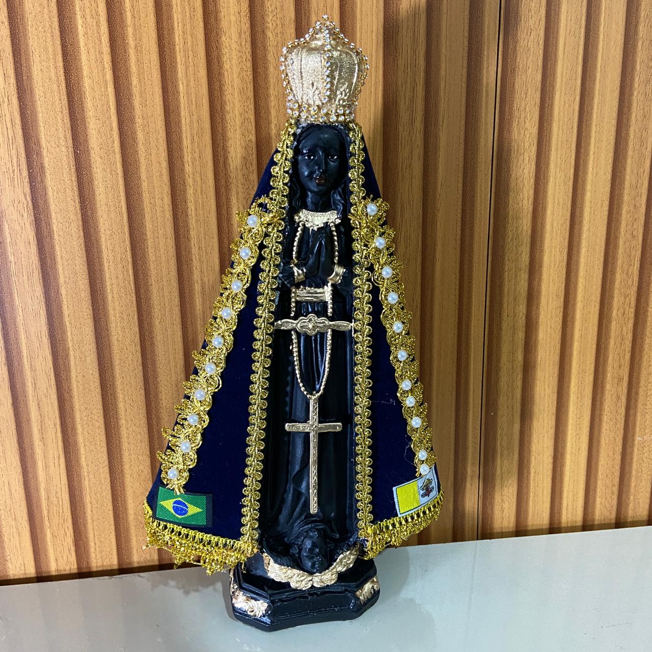 IMAGEM DE GESSO NOSSA SENHORA APARECIDA COM MANTO  31CM  (1 UNIDADE)