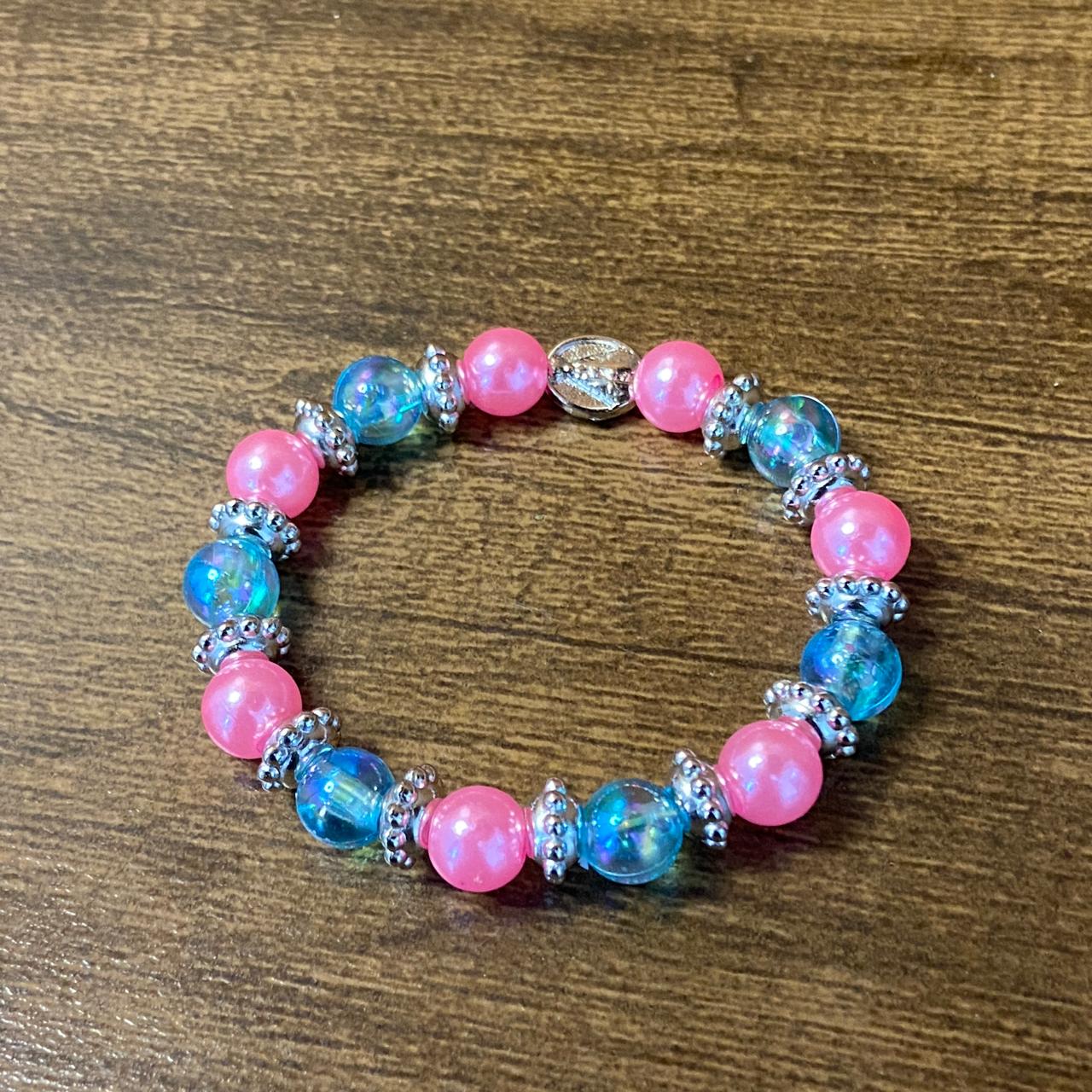 PULSEIRA PÉROLA INFANTILAZUL E ROSA NOSSA SENHORA APARECIDA (06 UNIDADES)