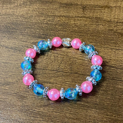 PULSEIRA PÉROLA INFANTILAZUL E ROSA NOSSA SENHORA APARECIDA (06 UNIDADES)