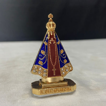 IMAGEM NOSSA SENHORA APARECIDA PARA CARRO DOURADO E MARROM  (12 UNIDADES)