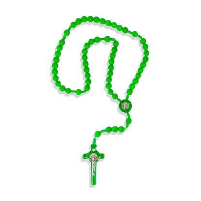TERÇO CONTA DE ROSAS  VERDE 8MM(6 UNIDADES)