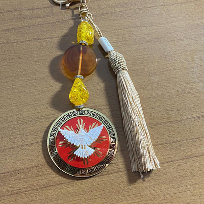 CHAVEIRO DE PEDRARIAS DIVINO ESPÍRITO SANTO EM ACRÍLICO (1 UNIDADE)