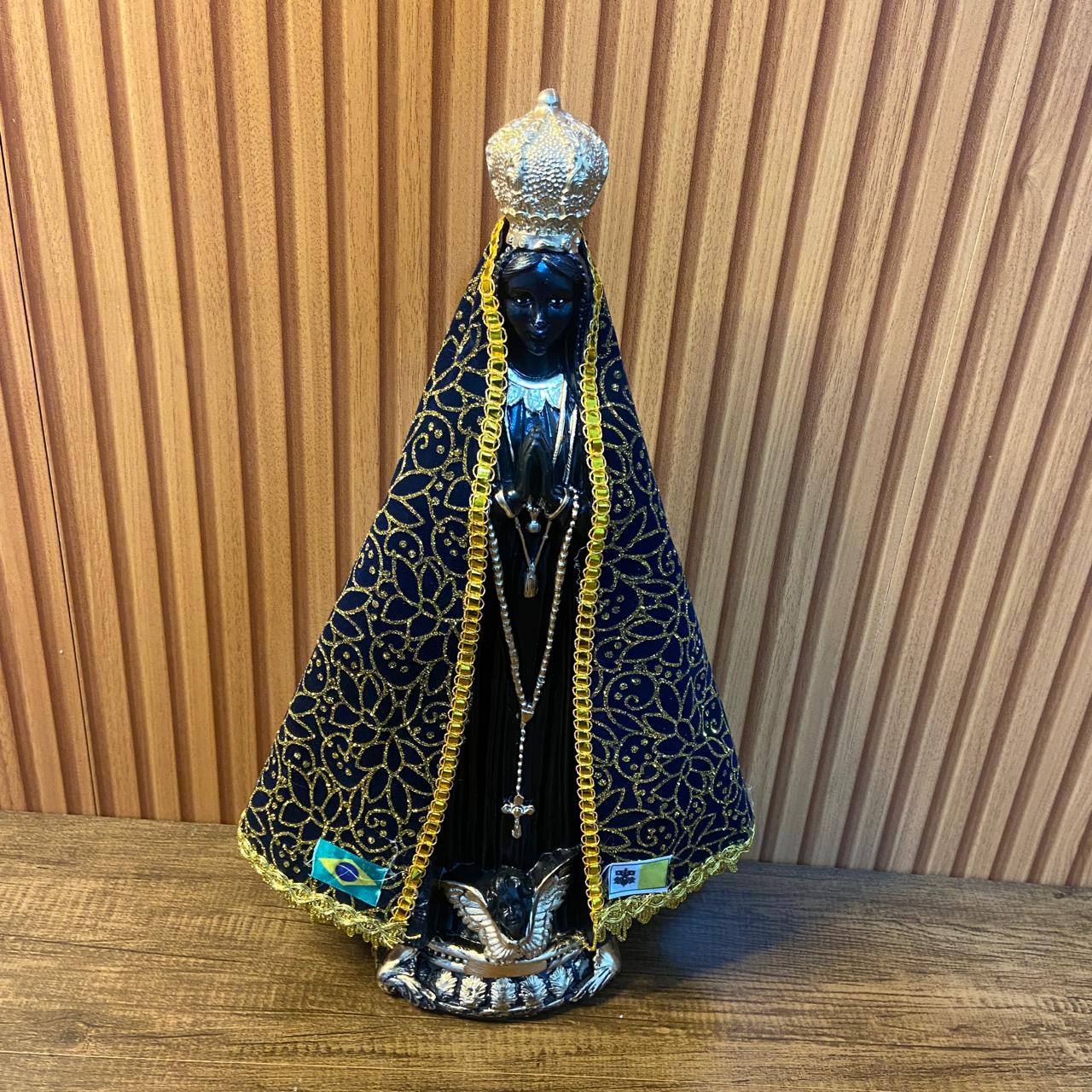 IMAGEM DE GESSO NOSSA SENHORA APARECIDA COM MANTO MOD3 45CM (1 UNIDADE)