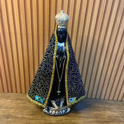 IMAGEM DE GESSO NOSSA SENHORA APARECIDA COM MANTO MOD3 45CM (1 UNIDADE)