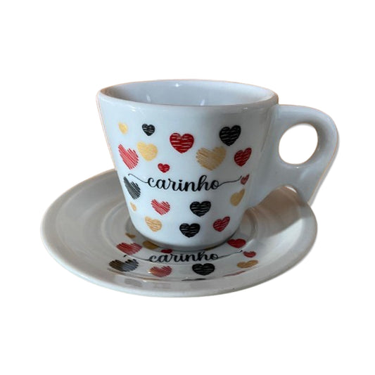 XÍCARA COM PIRES CARINHO 200ML (1 UNIDADE)