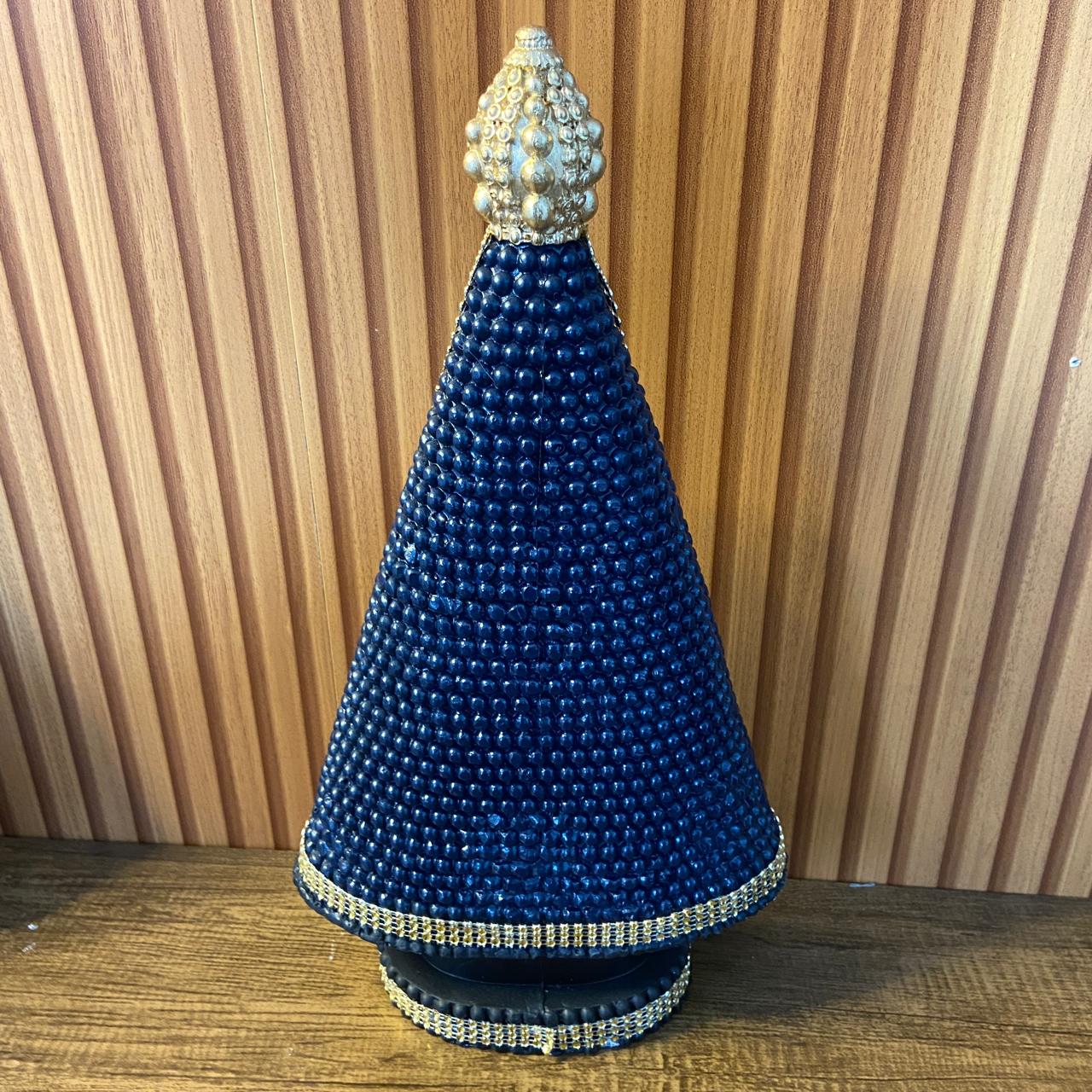 IMAGEM DE GESSO NOSSA SENHORA APARECIDA AZUL COM STRASS 39CM (1 UNIDADE)