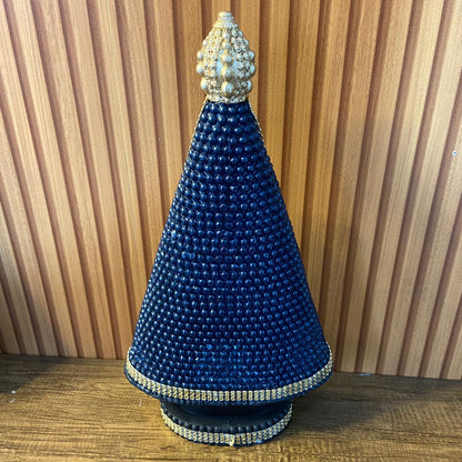 IMAGEM DE GESSO NOSSA SENHORA APARECIDA AZUL COM STRASS 39CM (1 UNIDADE)