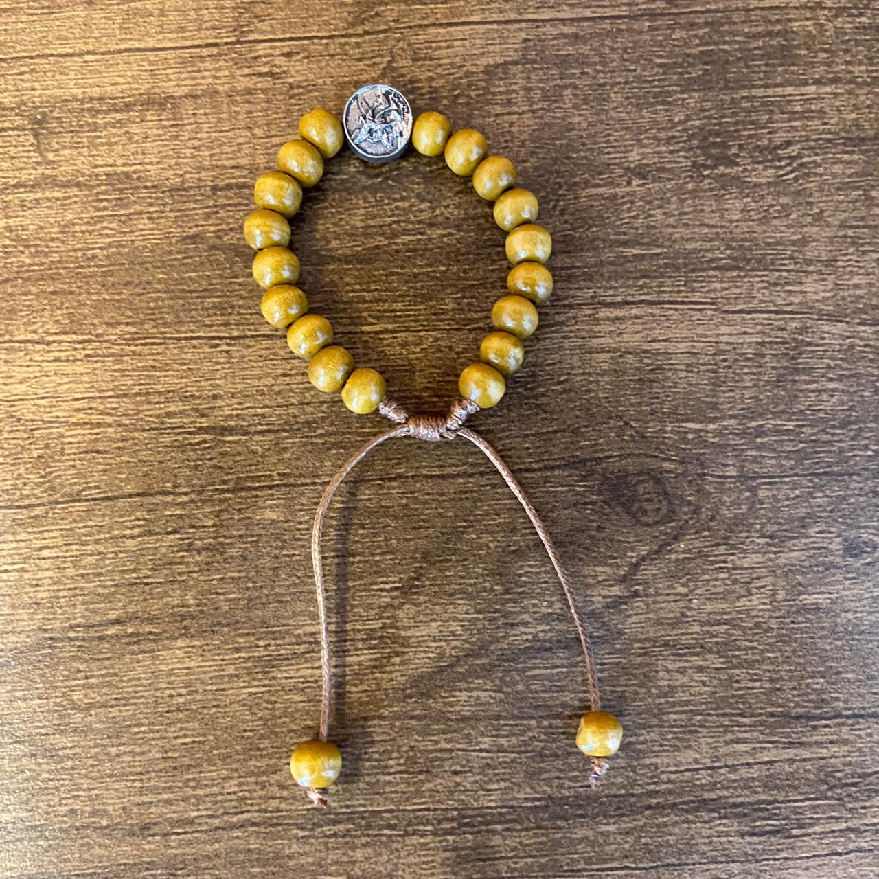 PULSEIRA DE MADEIRA MARROM REGULAVEL SÃO MIGUEL ARCANJO (3 UNIDADES)