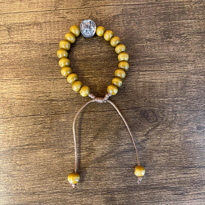 PULSEIRA DE MADEIRA MARROM REGULAVEL SÃO MIGUEL ARCANJO (3 UNIDADES)