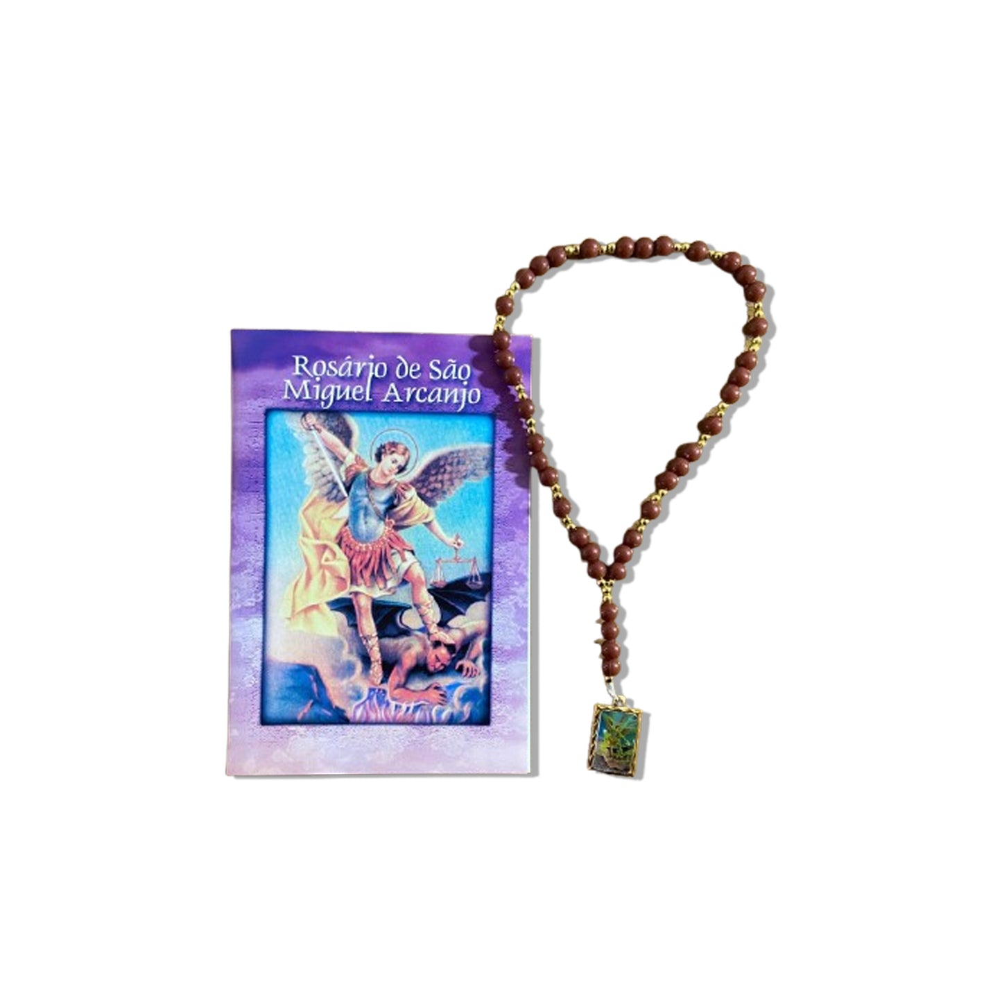 ROSÁRIO DE PÉROLA SÃO MIGUEL ARCANJO MARROM (1 UNIDADE)