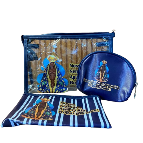 KIT NECESSAIRE  NOSSA SENHORA APARECIDA - MOD1 (3 UNIDADES)