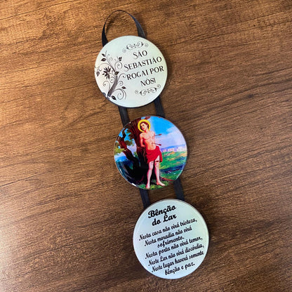 ADORNO TRIPLO REDONDO FITA SÃO SEBASTIÃO (1 UNIDADE)