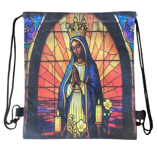 MOCHILA SACO NOSSA SENHORA APARECIDA 39,5x35,5CM  - MOD4 (1 UNIDADE)
