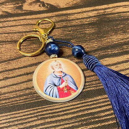 CHAVEIRO LUXO MEDALHA RESINADA SÃO PEDRO MOD 2  (1 UNIDADE)