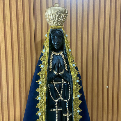 IMAGEM DE GESSO NOSSA SENHORA APARECIDA COM MANTO 65CM MOD1 (1 UNIDADE)