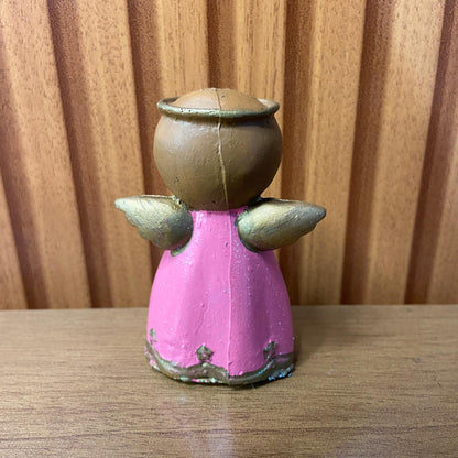 IMAGEM DE RESINA NACIONAL ANJINHO ROSA 07CM (3 UNIDADES)