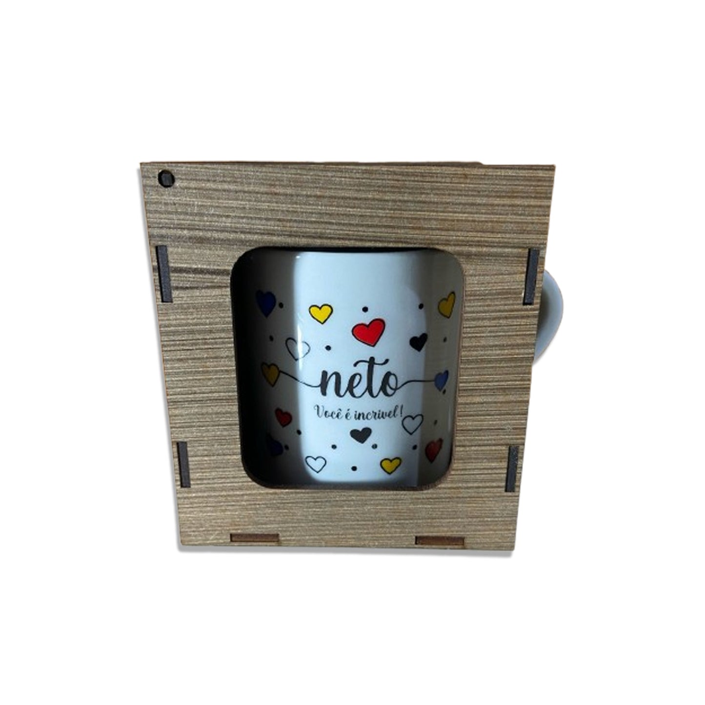 CANECA DE PORCELANA NETO VOCÊ É INCRÍVEL COM CAIXA MDF (1 UNIDADE)