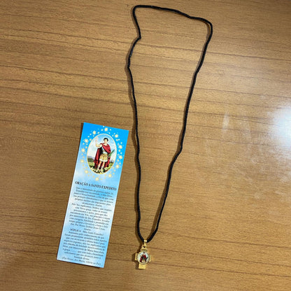 CORDÃO COM CRUZ RESINADA SANTO EXPEDITO (1 UNIDADES)