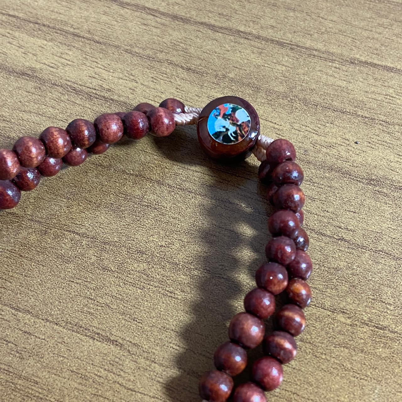 TERÇO PULSEIRA MADEIRA SÃO JORGE (12 UNIDADES)