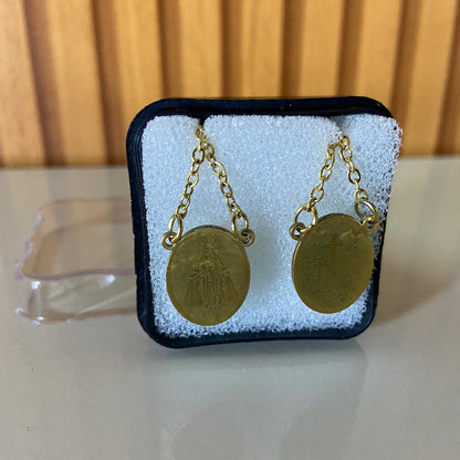 ESCAPULÁRIO DOURADO NOSSA SENHORA DAS GRAÇAS E MEDALHA MILAGROSA (6 UNIDADES)