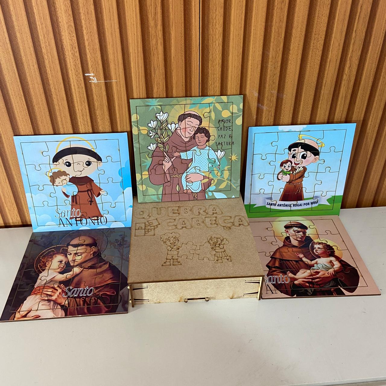 KIT QUEBRA CABEÇA INFANTIL MDF SANTO ANTÔNIO (5 UNIDADE)