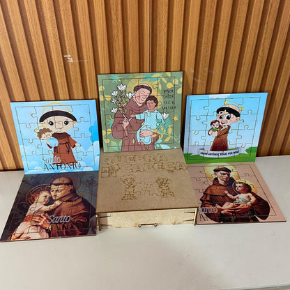KIT QUEBRA CABEÇA INFANTIL MDF SANTO ANTÔNIO (5 UNIDADE)