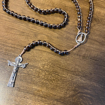 TERÇO DE MADEIRA DAS MIL AVE-MARIAS 08MM ( 1 UNIDADE)