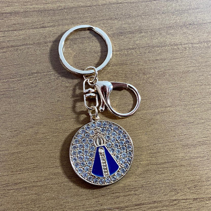 CHAVEIRO LUXO NOSSA SENHORA APARECIDA COM STRASS MOD5 (6 UNIDADES)