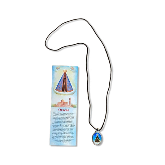 CORDÃO COM MEDALHA RESINADA NOSSA SENHORA APARECIDA (1 UNIDADES)