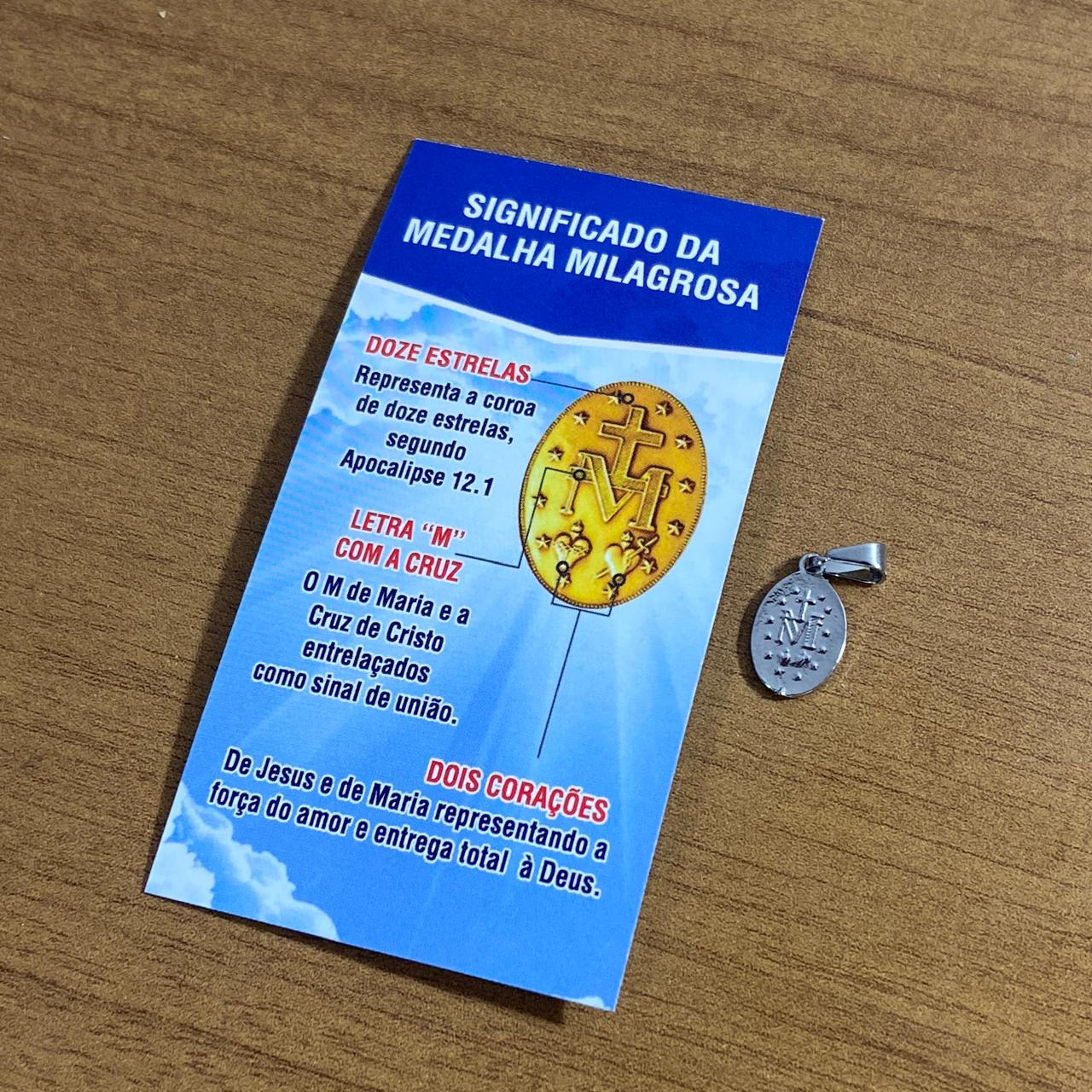MEDALHA MILAGROSA AÇO INOX NOSSA SENHORA DAS GRAÇAS P (1 UNIDADE)