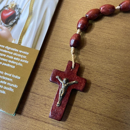 TERÇO DE MADEIRA NOSSA SENHORA DE FÁTIMA MOD4 8MM (3 UNIDADES)