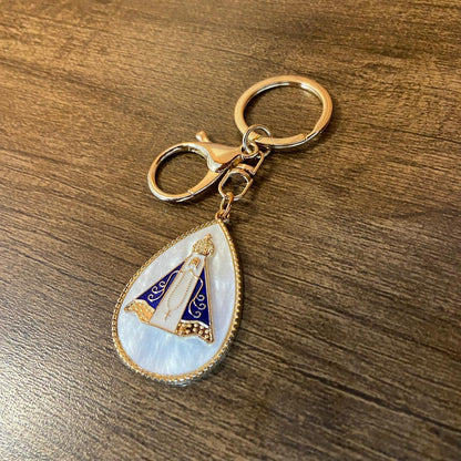 CHAVEIRO LUXO NOSSA SENHORA APARECIDA GOTA MADREPÉROLA MOD2 (6 UNIDADES)