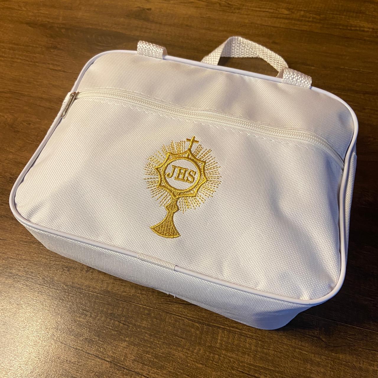 BOLSA PORTA BIBLIA BRANCA OSTENSÓRIO 20X25 (1 UNIDADE)