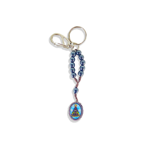 CHAVEIRO DEZENA HEMATITA RESINADO NOSSA SENHORA APARECIDA (3 UNIDADES)