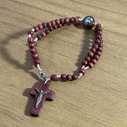 TERÇO PULSEIRA MADEIRA SÃO JORGE (12 UNIDADES)